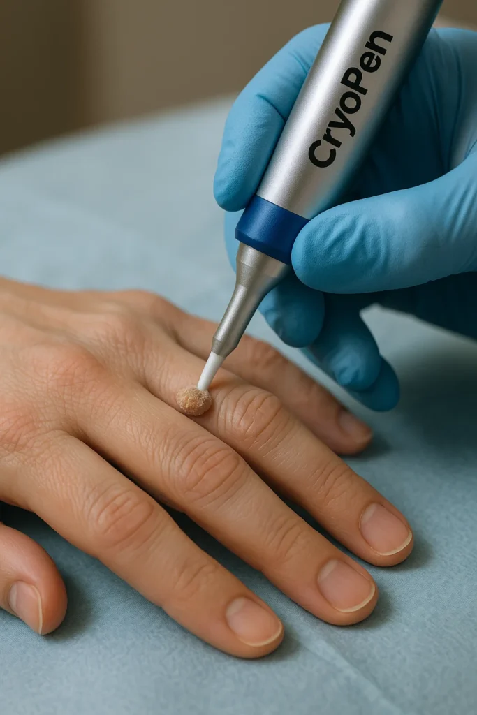 example of cryopen wart removal Selly Oak treatment on a persons finger