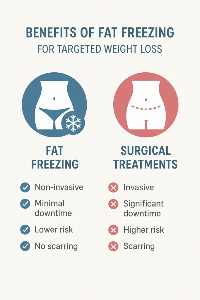 graphic showing the benefits of fat freezing Selly Oak