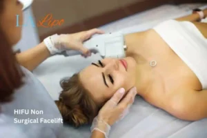 Woman having Hi-Fu to reduce wrinkles Selly Oak.